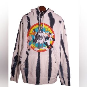 Warner Bros. Men's Tie-Dye Hoodie with Cartoon Characters Size 38/40
